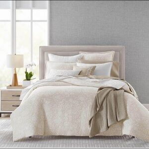 Sky Jardin Silhouette KING Duvet Cover & Shams Set Beige/khaki!!